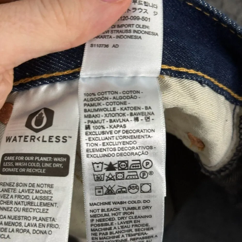 Levis 501 Lot 93 Jeans Mens 32x32 Blue Straight Fit Dark Wash Premium Denim